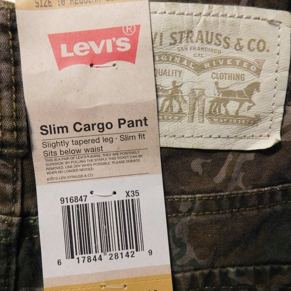 Levi's Slim Fit Camo Cargo Pants Band New - Picture 4 of 6